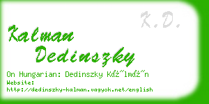 kalman dedinszky business card